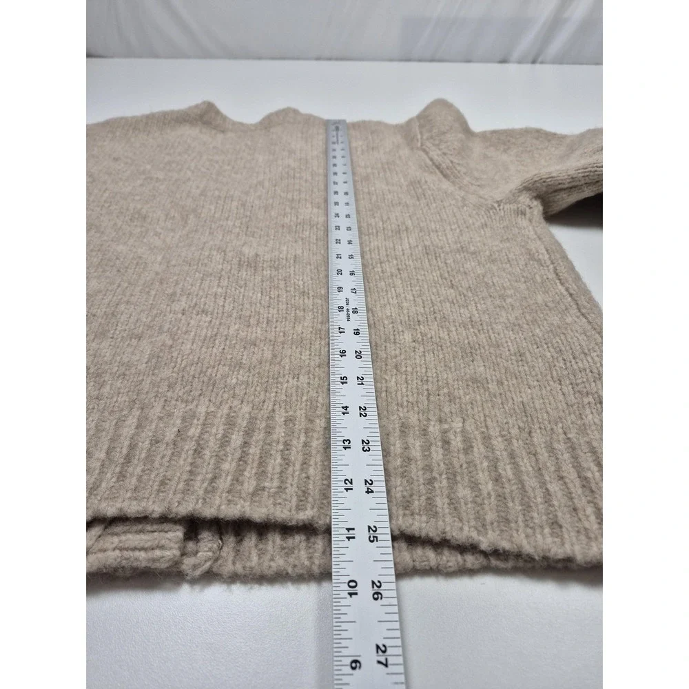 Siegelman Stable Knit Cardigan Beige Yak Alpaca Wool V Neck Women's S/Medium